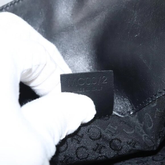 CELINE C Macadam Canvas Hand Bag Black Silver Auth bs24420 - Picture 3 of 15